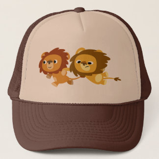 De mignons lions caricaturaux en Casquette pressé
