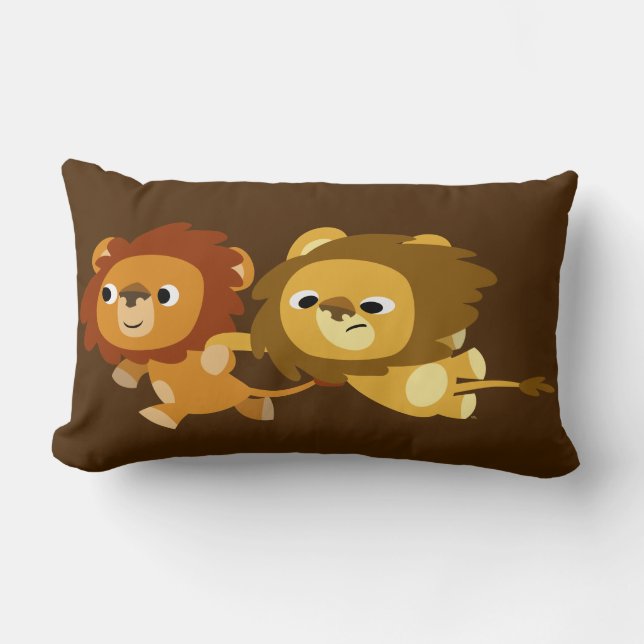 De mignons lions caricaturaux en Coussin pressé (Recto)