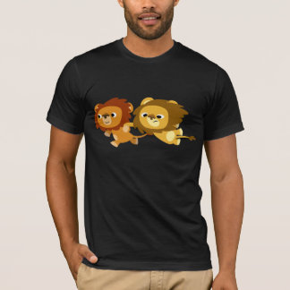 De mignons lions de caricature en T-shirt
