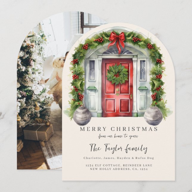 De notre maison à votre carte de vacances de Noël (Devant / Derrière)