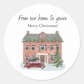 De notre maison à votre joyeux Sticker de Noël