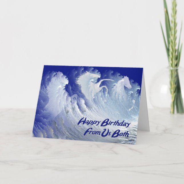 De nous deux, carte d'anniversaire avec des chevau (Devant)