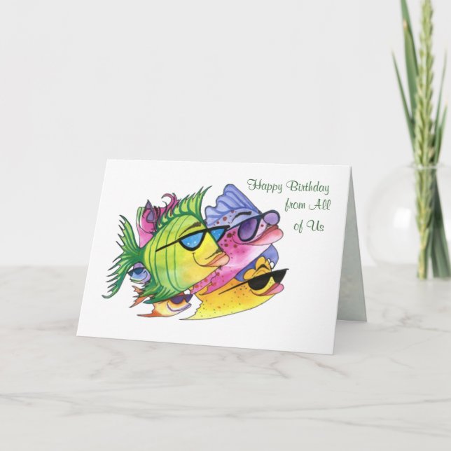 De nous tous, Carte d'anniversaire avec poisson (Devant)