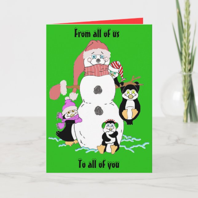 De nous tous Carte de voeux Snowman (Devant)