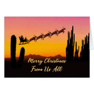 De nous tous Noël Père Noël sur le désert