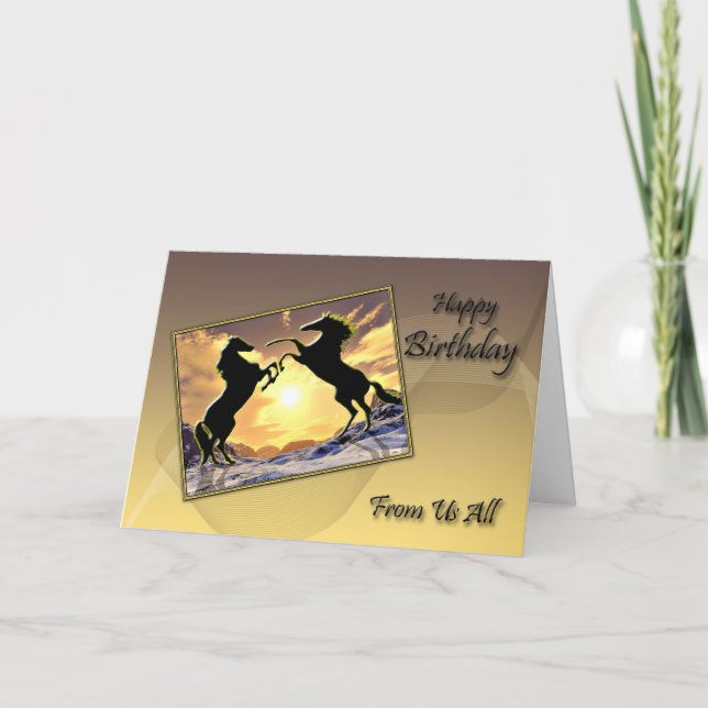 De nous tous, une carte d'anniversaire avec des ch (Devant)