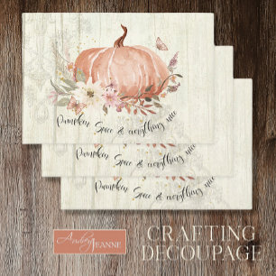 De Papier Cadeau Automne Citrouille Feuille Rustique Bois Découpage