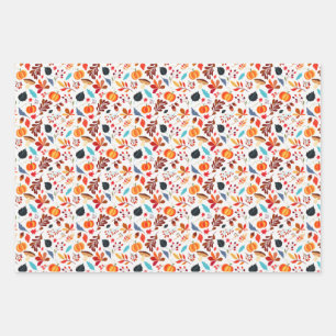De Papier Cadeau Citrouille et feuille d'automne