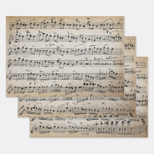 De Papier Cadeau Élégante feuille d'écriture manuscrite Vintage Not