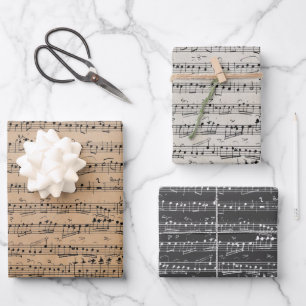 De Papier Cadeau Élégante feuille d'écriture manuscrite Vintage Not