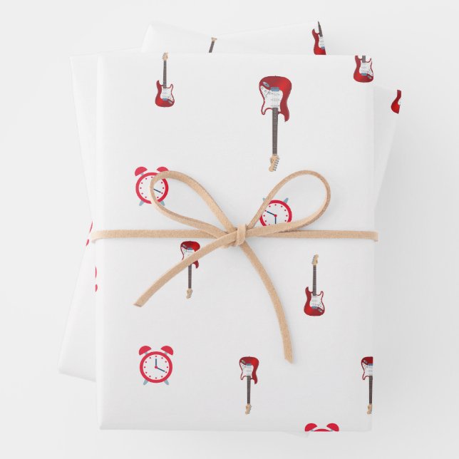 De Papier Cadeau Feuille blanche d'enveloppement avec guitare et ho (En situation)