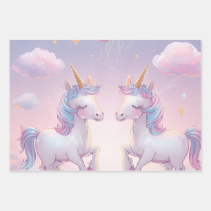 De Papier Cadeau Feuille d'emballage pour anniversaire licorne Ma