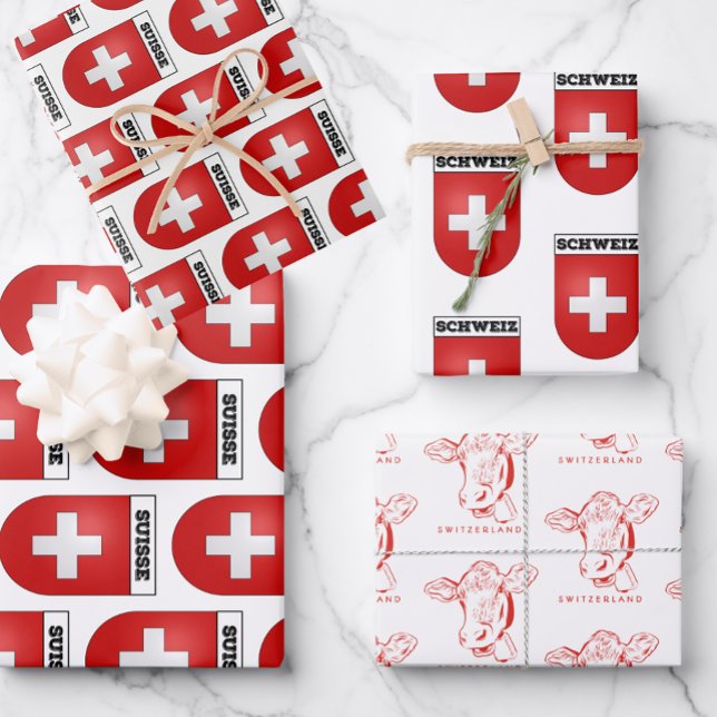 De Papier Cadeau Feuille plate suisse d'emballage d'inspiration sui (Créateur téléchargé)