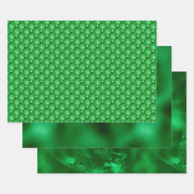 De Papier Cadeau Feuille verte élégante (Lot)