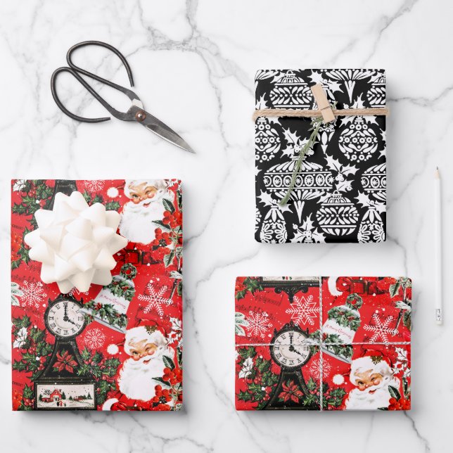 De Papier Cadeau Il est temps pour Père Noël d'emballer des feuille (Recto)