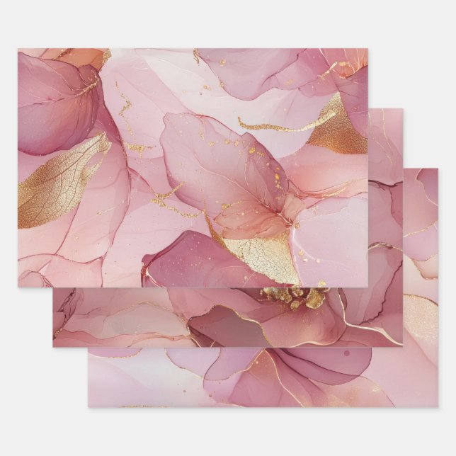 De Papier Cadeau Magnifique Glam Or Feuille Blush Rose Baby Shower (Lot)