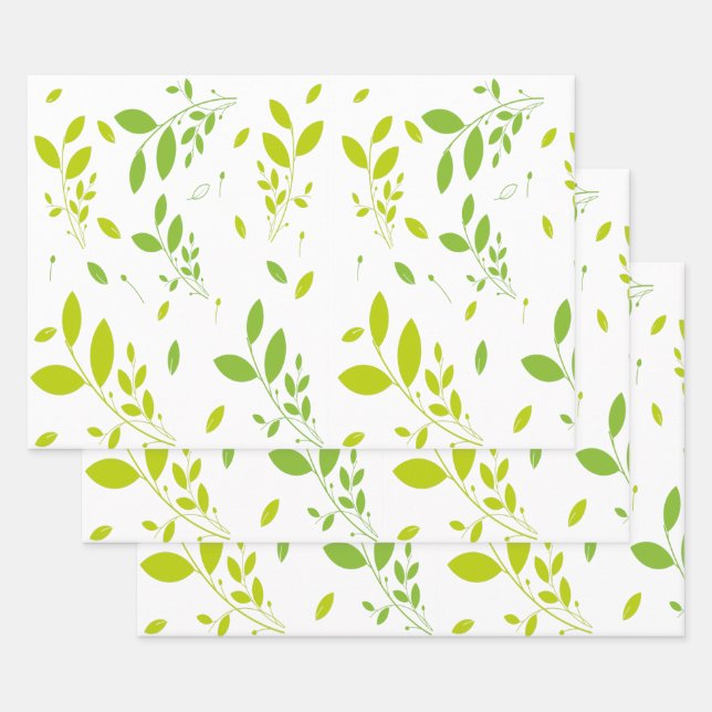 De Papier Cadeau motif feuille (Lot)