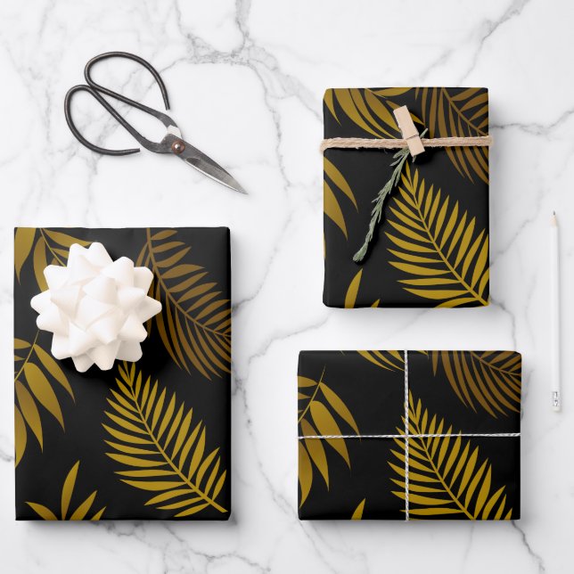 De Papier Cadeau Motif Feuille tropical 14 (Recto)