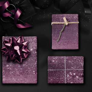 De Papier Cadeau Pailleté Feuille Faux Blush Rose Doré Mauve Rose