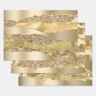De Papier Cadeau Parties scintillant or or métal brillant feuille c