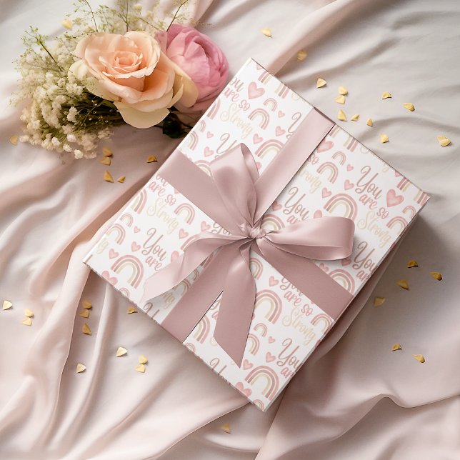 De Papier Cadeau Vous Êtes Si Forts Arc-En-Ciel Enveloppant Feuille (Empower someone special with these, "You are so strong" rainbow wrapping paper sheets!)