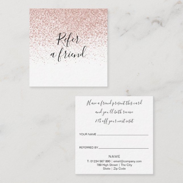 De Parrainage Carte clientele moderne en écriture cursive avec p (Devant / Derrière)