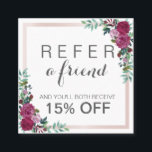 De Parrainage Carte d'aiguillage élégante à carré floral aquarel<br><div class="desc">Carte de référence élégante à la carré à fleurs d'aquarelle Étirez-vous de la foule avec une carte de référence tendance! Facile à modifier modèle.</div>