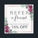 De Parrainage Carte d'aiguillage élégante à carré floral aquarel<br><div class="desc">Carte de référence élégante à la carré à fleurs d'aquarelle Étirez-vous de la foule avec une carte de référence tendance! Facile à modifier modèle.</div>