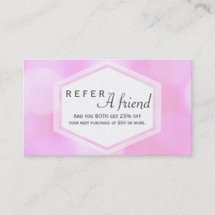 De Parrainage Carte PARRAINEZ UN AMI du Salon Pink Glamour Light