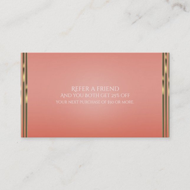 De Parrainage Coral Peach & Gold Dipped Chic Envoyer une carte d (Devant)