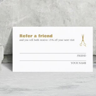 De Parrainage Minimaliste Élégant Or Blanc Référer une carte d'a