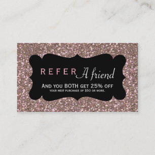 De Parrainage RECOMMANDER UN AMI Carte clientele Rose Gold Paill