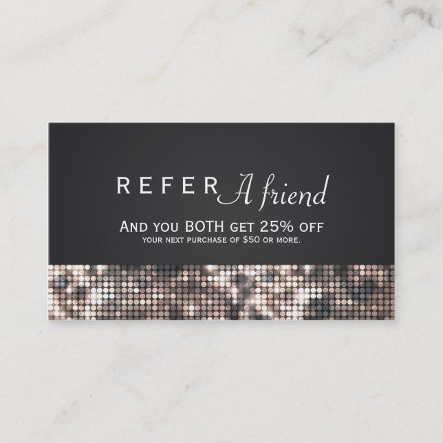 De Parrainage Sequin Sparkle Glamor REFUSER UNE Carte Client AMI (Devant)
