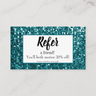 De Parrainage Séquin Turquoise Sparkly Parties scintillant Carte