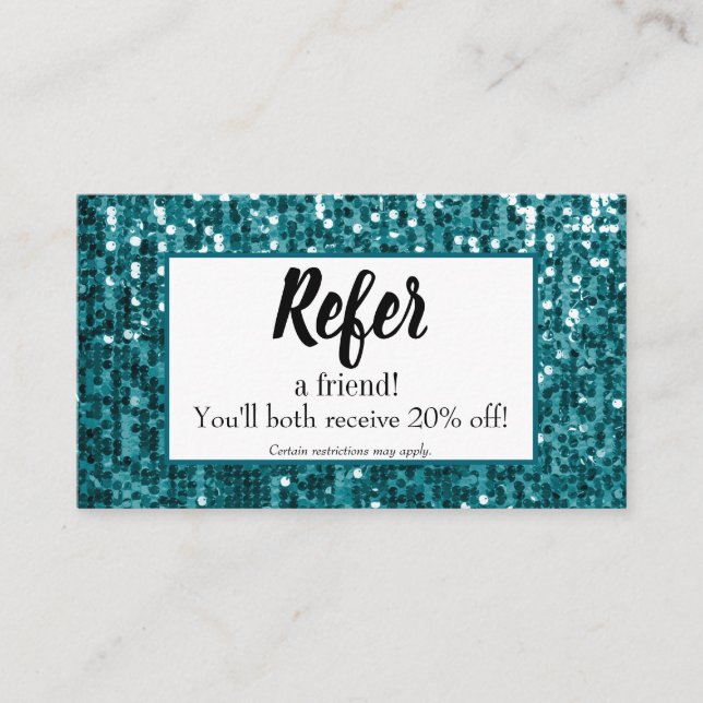 De Parrainage Séquin Turquoise Sparkly|Parties scintillant Carte (Devant)