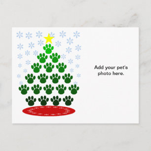 De pattes carte postale d'arbre de Noël ici