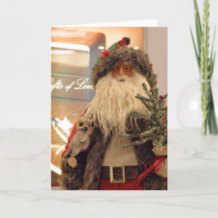 De Père Noël avec la carte de Noël d'amour