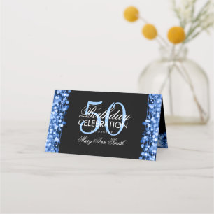 De Placement 50e Anniversaire Fête Étincelle Carte Bleue Lieu