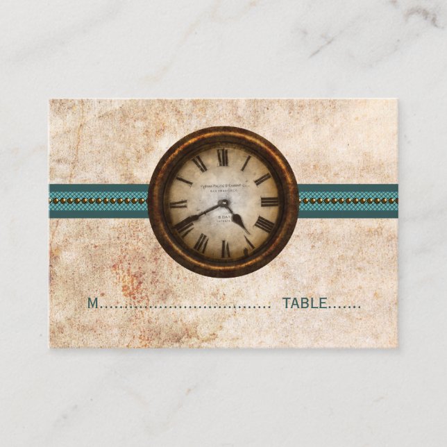De Placement Antique Horloge Carte Place, Turquoise (Devant)