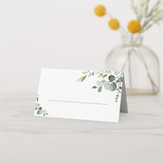 De Placement Aquarelle Eucalyptus Vert Plié Carte Place
