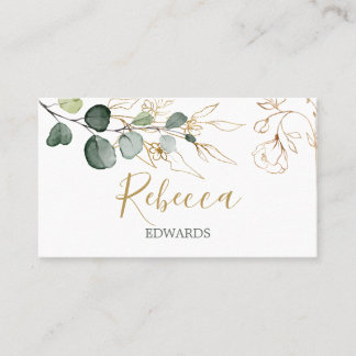 De Placement Aquarelle verte Eucalyptus Gold Place carte