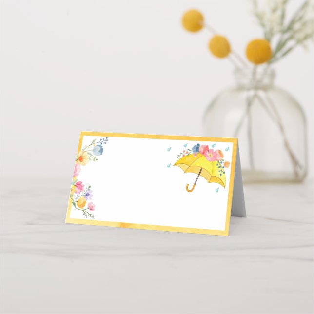 De Placement Baby shower Floral Aquarelle Carte Place - Printem (Dos)