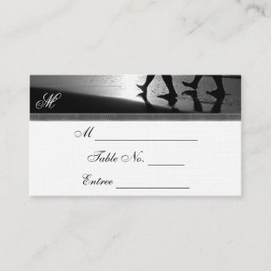 De Placement Balade romantique Monogram Argent Mariage Carte Pl