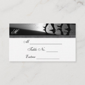 De Placement Balade romantique Monogram Argent Mariage Carte Pl