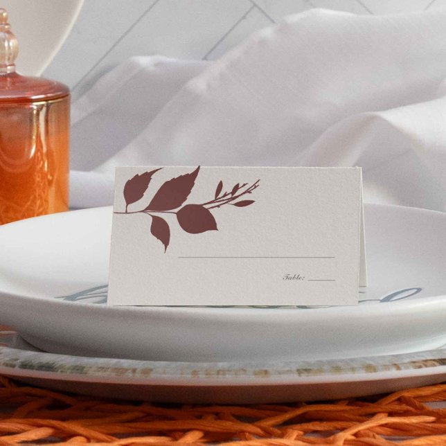 De Placement Boho Burgundy Fall Folift Mariage Carte Place (Place cards for Thanksgiving and autumn weddings unique art and design by Victoria Grigaliunas)