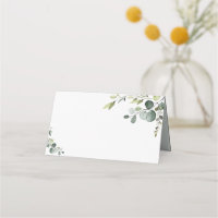 Boho Eucalyptus Greenery Mariage Carte Place Pliée