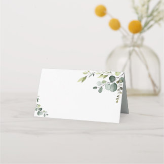 De Placement Boho Eucalyptus Greenery Mariage Carte Place Pliée
