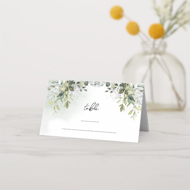 De Placement Boho Eucalyptus verdure branches or carte place (Devant)