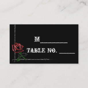 De Placement Câble gothique Barbed et Mariage Rose Carte Place