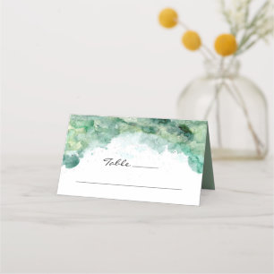 De Placement Carte à Mariage Abstrait Vert Aquarelle